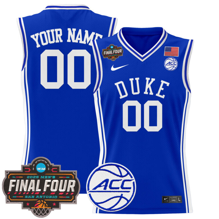 Men Duke Blue Devils 2025 Final Four Patch NCAA blue Custom Jerseys->customized ncaa jersey->Custom Jersey